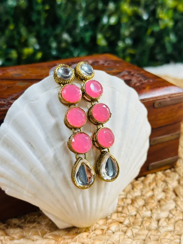 Kundan_Earring_Pink_For_Women