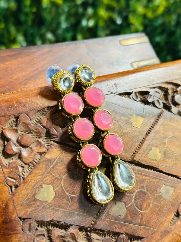 Kundan_Earring_Pink_For_Women
