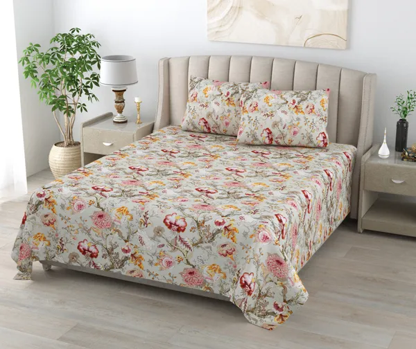 Anokhi_280_TC_100%_Cotton_Single_Jaipuri_Printed_Bedsheet_(Chili_Red_Flower)