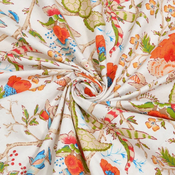 Anokhi_300_TC_100%_Cotton_Single_Jaipuri_Printed_Bedsheet_(Big_Orange_Leaf)