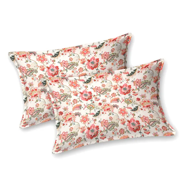 Branded_Centurey_Anokhi_280_TC_100%_Cotton_Single_Jaipuri_Printed_Bedsheet_(Peach_Flower)