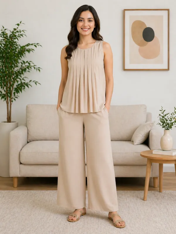 Sand_Beige_Viscose_Flow_Co-ord_Set