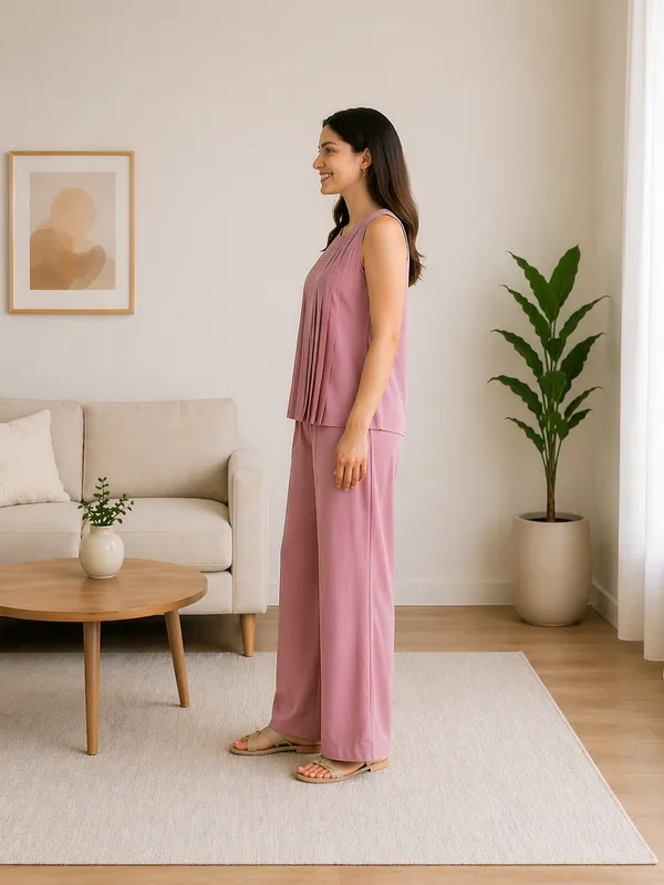 Dusty_Rose_Viscose_Flow_Co-ord_Set