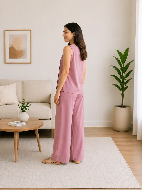 Dusty_Rose_Viscose_Flow_Co-ord_Set