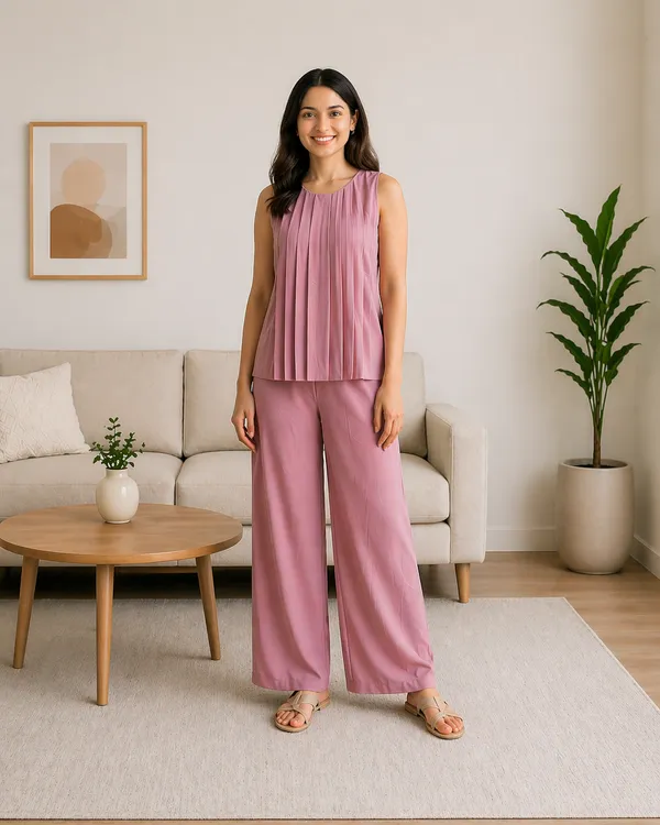 Dusty_Rose_Viscose_Flow_Co-ord_Set