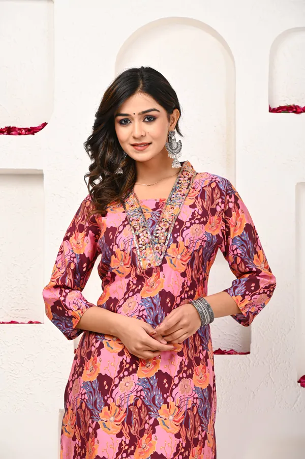 Floral_Print_V_Neck_Straight_Kurta_For_Women