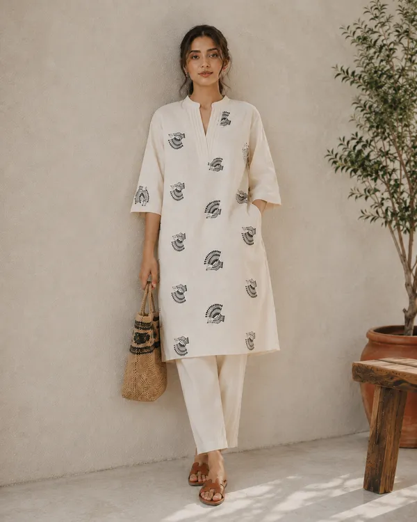 Ivory_Flight__Kurta_Set_in_Linen_Cotton
