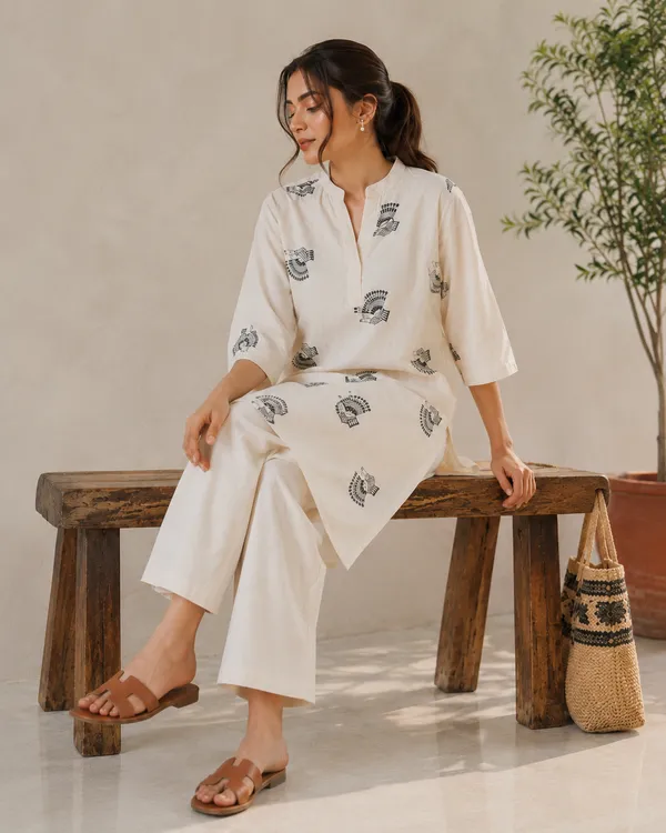 Ivory_Flight__Kurta_Set_in_Linen_Cotton