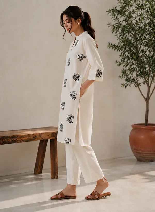 Ivory_Flight__Kurta_Set_in_Linen_Cotton