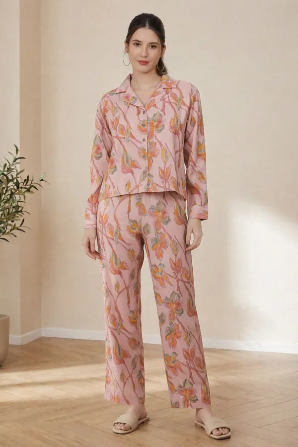 Pink_Chanderi_Full_Sleeve_Coat_Style_Co_Ord_Set_For_Women