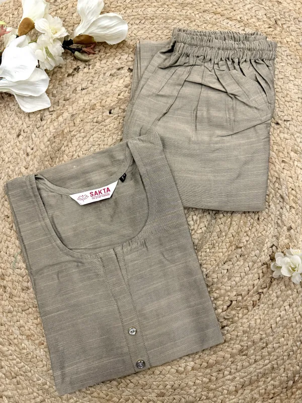 Beige_Plain_Luxe_Kurta_Set