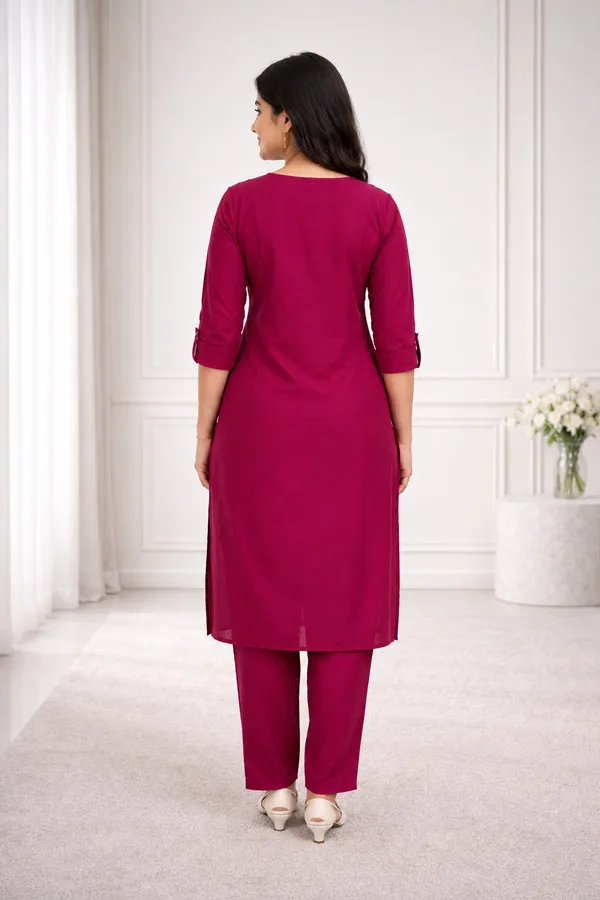 Pink_Plain_Luxe_Kurta_Set