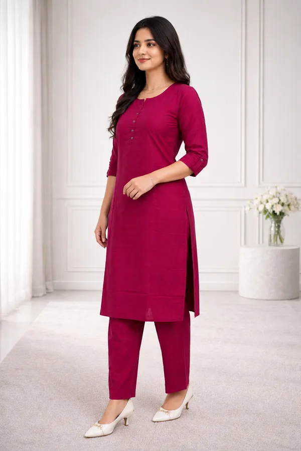 Pink_Plain_Luxe_Kurta_Set