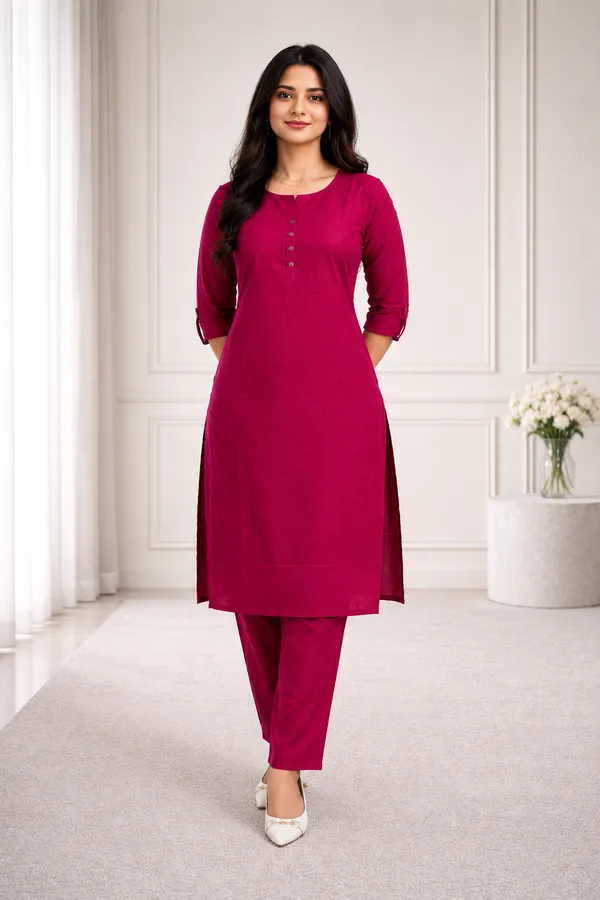 Pink_Plain_Luxe_Kurta_Set