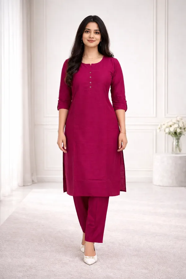Pink_Plain_Luxe_Kurta_Set