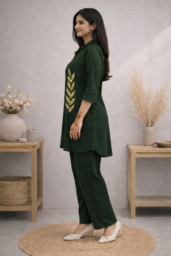 Bottle_Green_Linen_Cotton_Co-ord_Set_for_Women