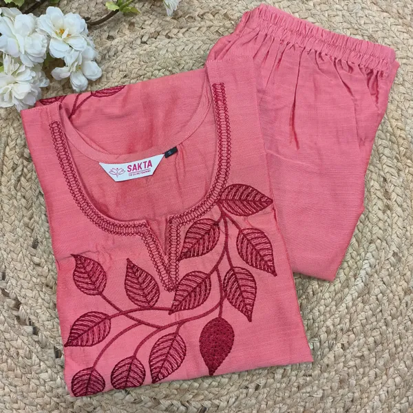 Peach_Cotton_Silk_Straight_Cut_Kurta_Set