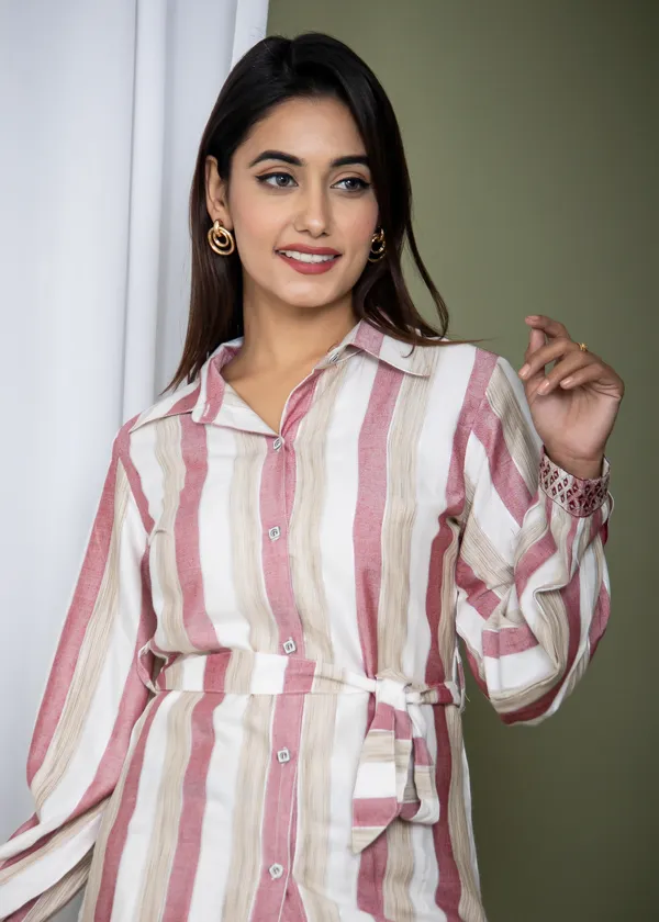 White_&_Pink_Rayon_Striped_Print_Full_Sleeves_Loungewear_for_Women