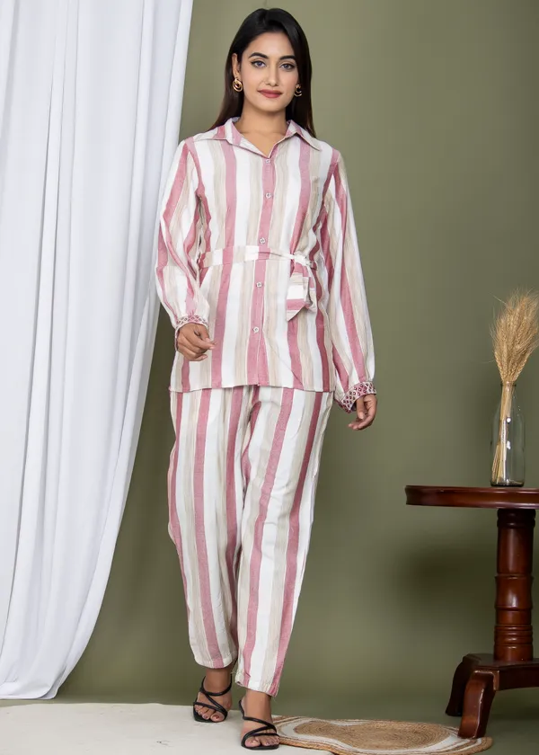White_&_Pink_Rayon_Striped_Print_Full_Sleeves_Loungewear_for_Women