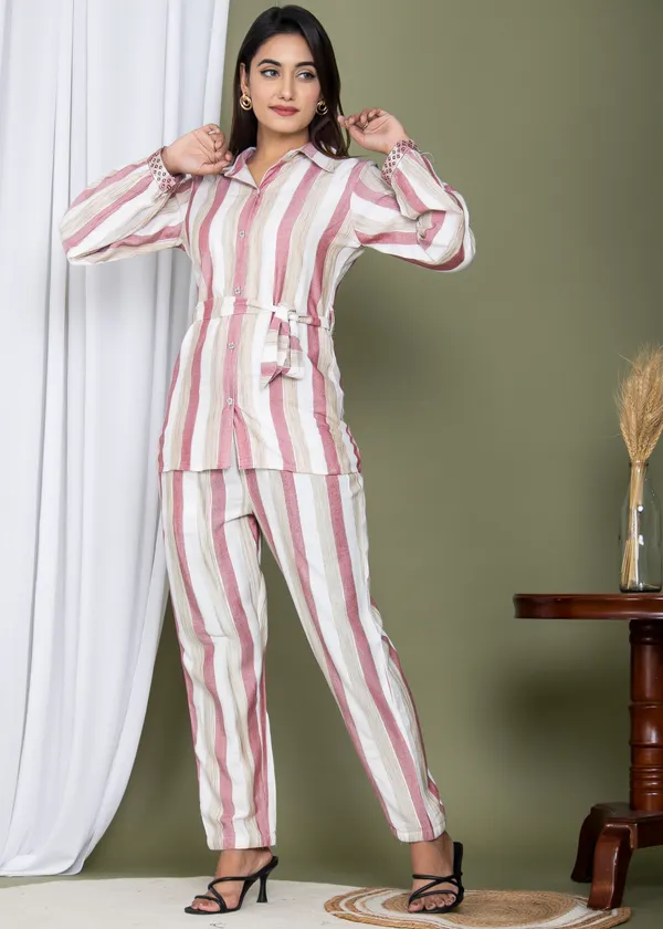 White_&_Pink_Rayon_Striped_Print_Full_Sleeves_Loungewear_for_Women