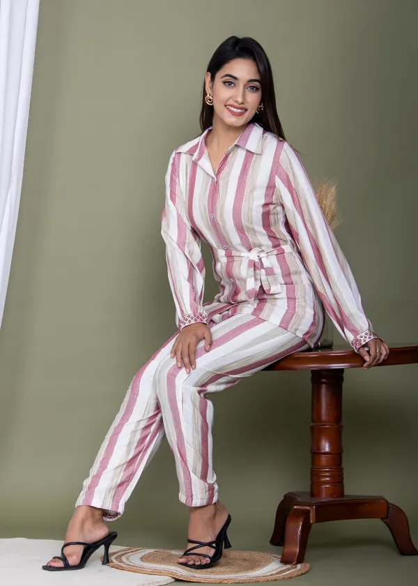 White_&_Pink_Rayon_Striped_Print_Full_Sleeves_Loungewear_for_Women
