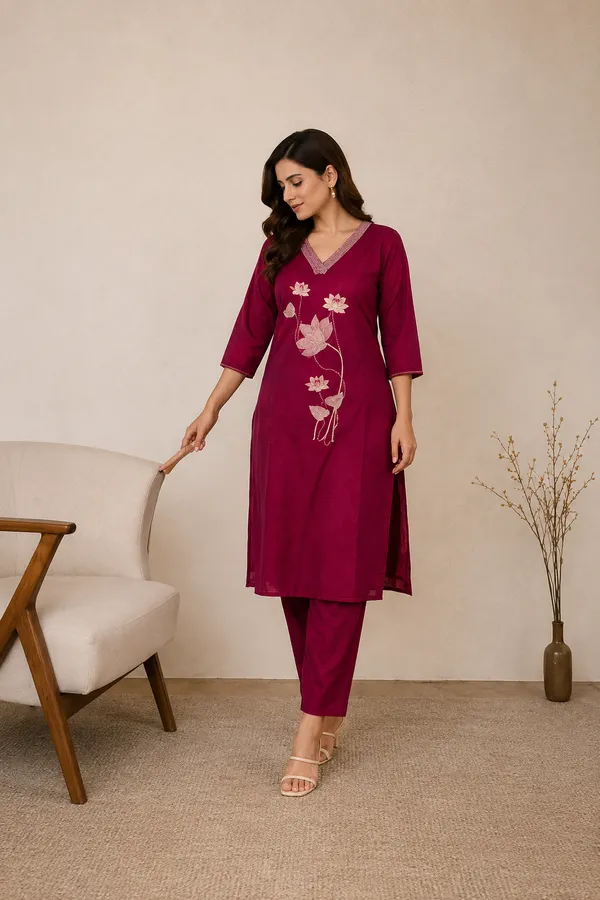 Pink_Cotton_Silk_Floral_Embroidered_Kurta_for_Women