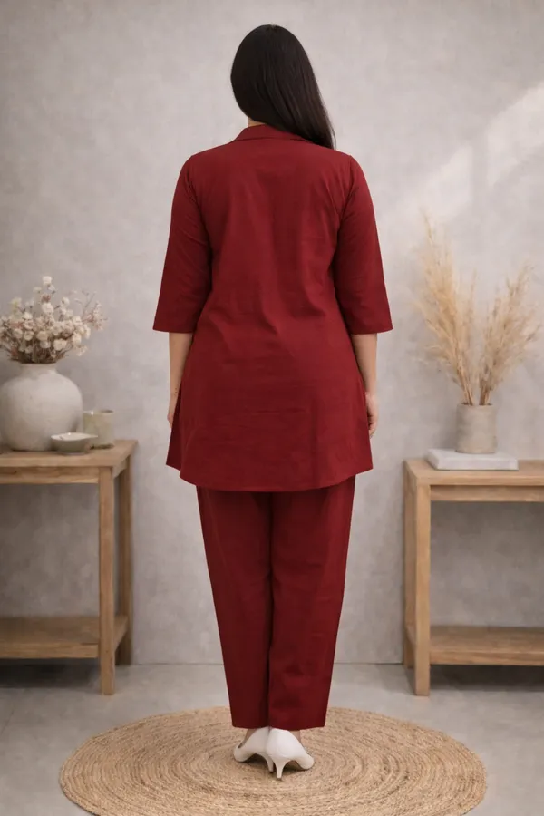 Women’s_Dark_Red_Embroidered_Linen_Cotton_Co-ord_Set
