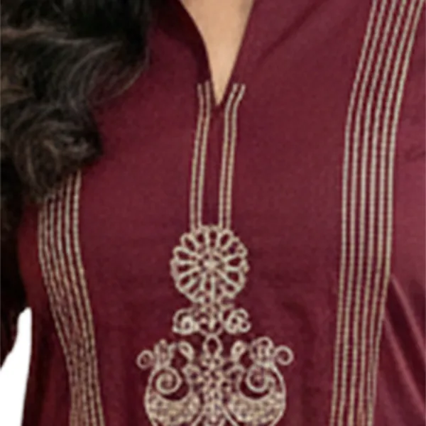 Wine_Artisan_Embroidered_Kurta_Set