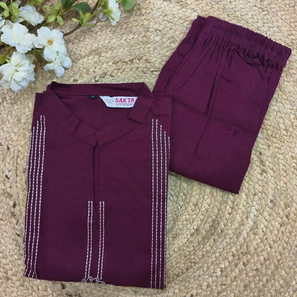 Wine_Artisan_Embroidered_Kurta_Set