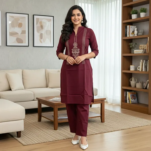 Wine_Artisan_Embroidered_Kurta_Set