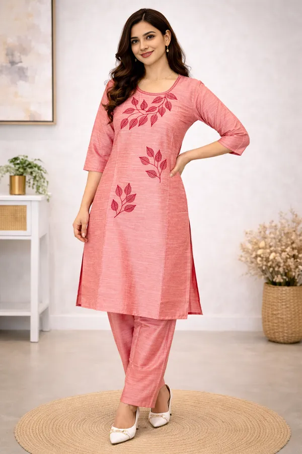 Light_Pink_Cotton_Silk_Straight_Cut_Kurta_Set