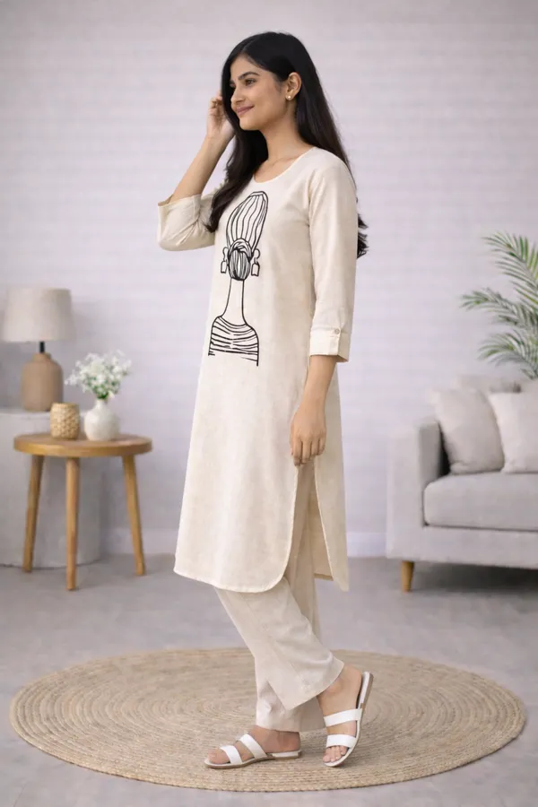 Linen_Embroidered_Cotton_Art_Kurta_Set