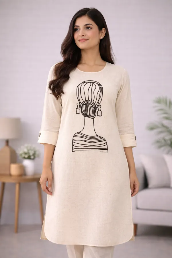 Linen_Embroidered_Cotton_Art_Kurta_Set
