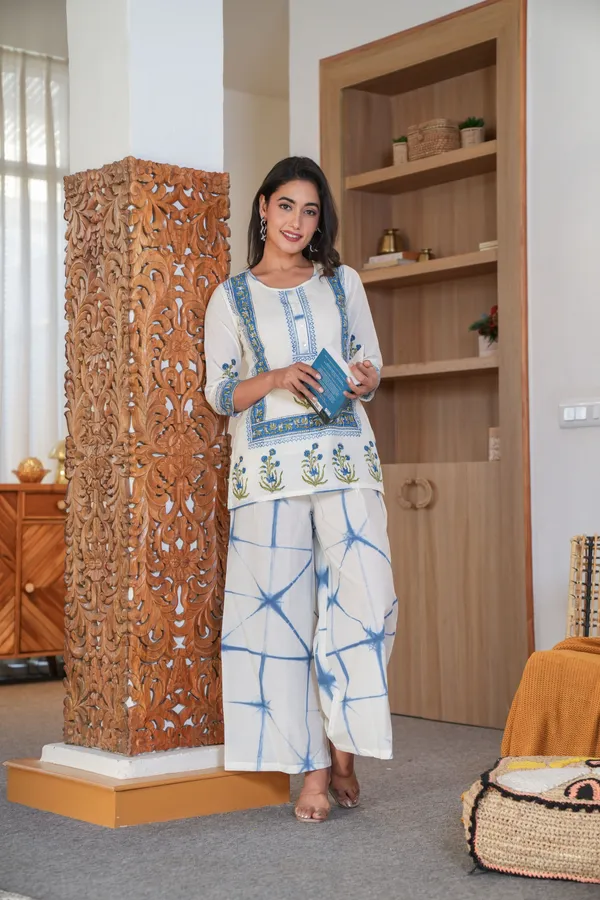 Blue_Printed_Kurta_&_Palazzo_Co-Ord_Set