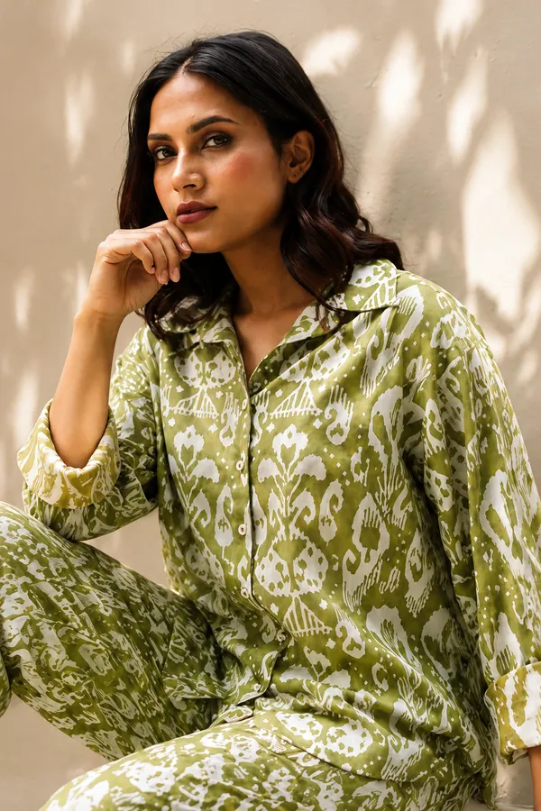 Green_Pure_Cotton_Full_Sleeve_Collar_Neck_Co_Ord_Set_For_Women