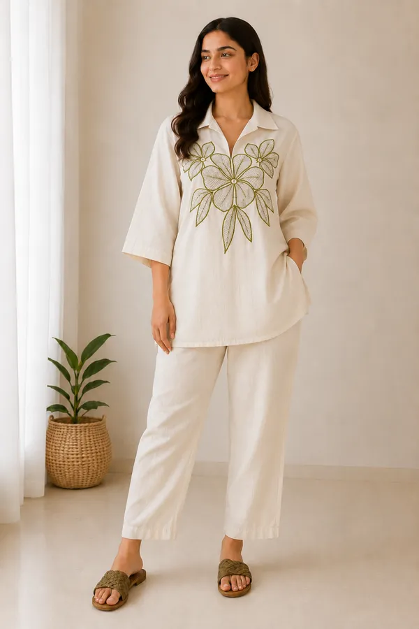 Olive_Bloom_Co-ord_Set_in_Linen_Cotton