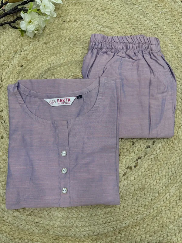 Lavender_Plain_Luxe_Kurta_Set