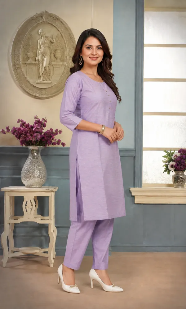 Lavender_Plain_Luxe_Kurta_Set