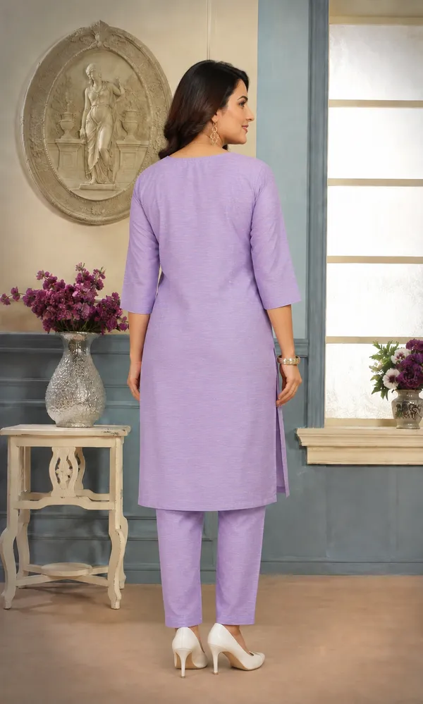 Lavender_Plain_Luxe_Kurta_Set