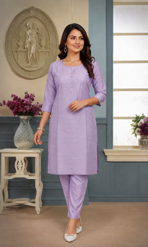 Lavender_Plain_Luxe_Kurta_Set