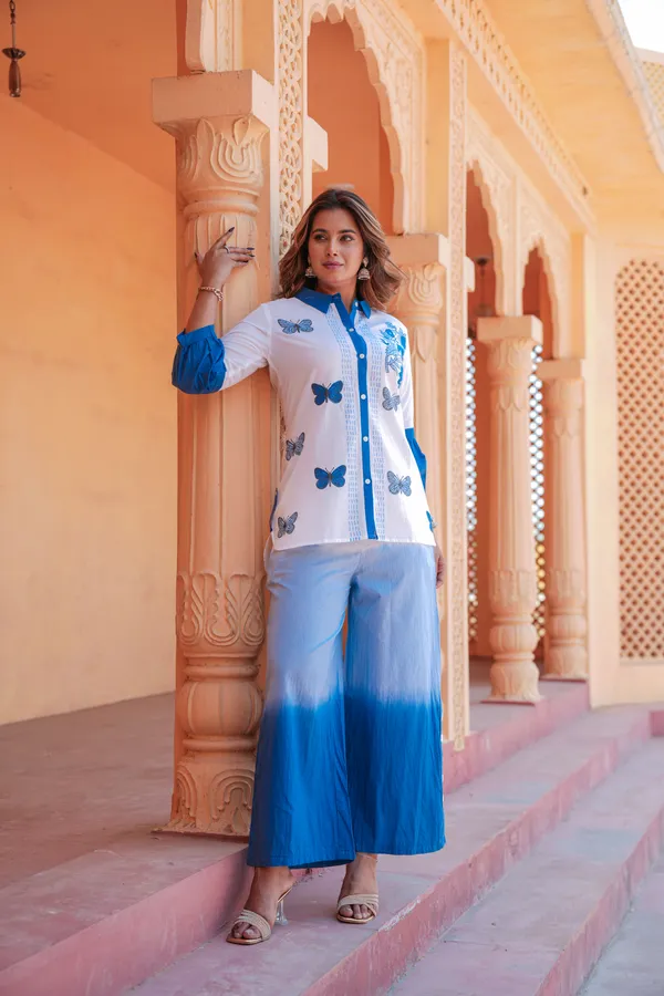Blue_&_White_Printed_Pure_Cotton_Shirt_With_Palazzos