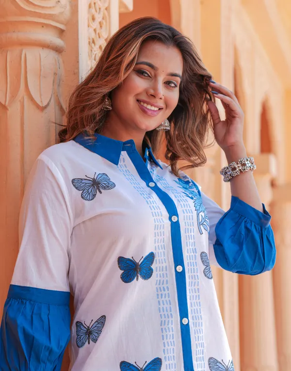 Blue_&_White_Printed_Pure_Cotton_Shirt_With_Palazzos