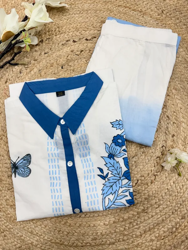 Blue_&_White_Printed_Pure_Cotton_Shirt_With_Palazzos