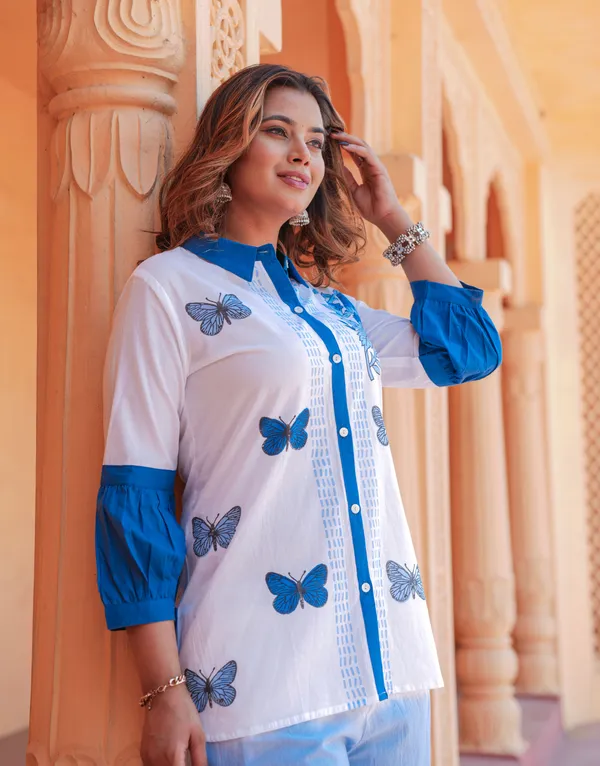 Blue_&_White_Printed_Pure_Cotton_Shirt_With_Palazzos