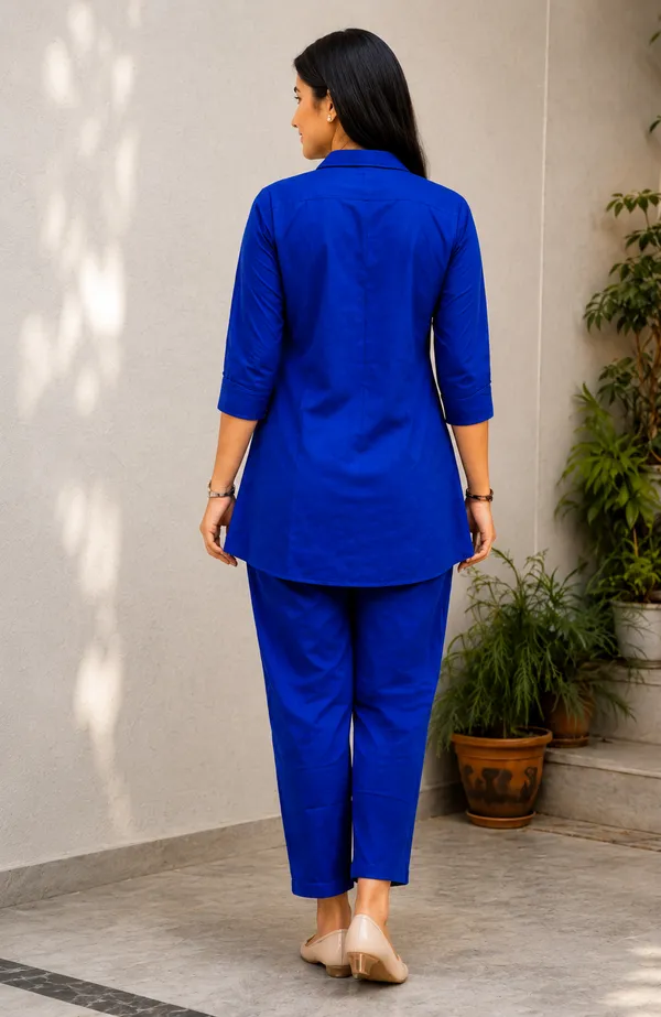 Women_Royal_Blue_Co-ord_Set_in_Linen_Cotton