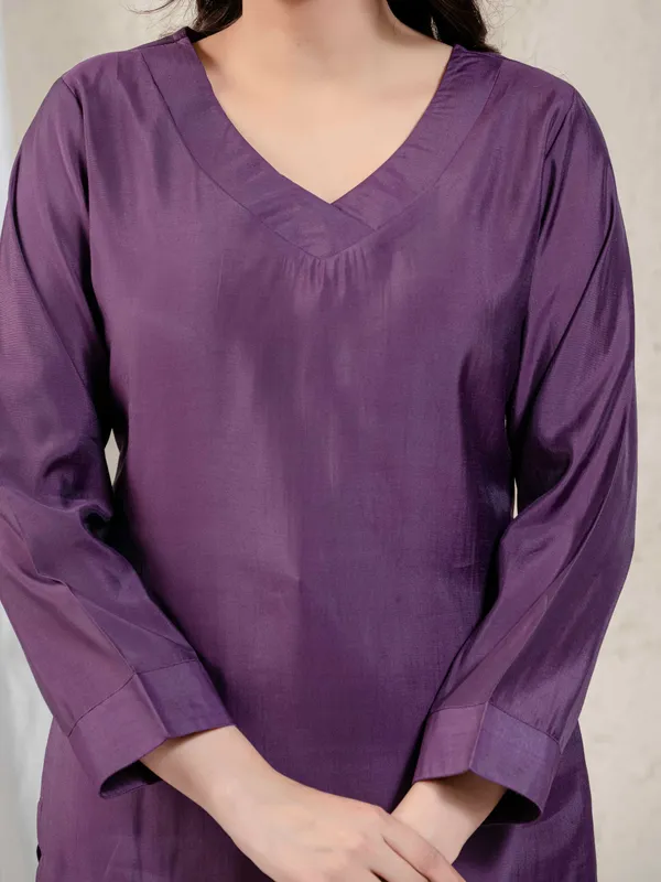 Purple_Pure_Muslin_Straight_Cut_Kurta_Set