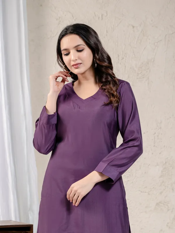Purple_Pure_Muslin_Straight_Cut_Kurta_Set