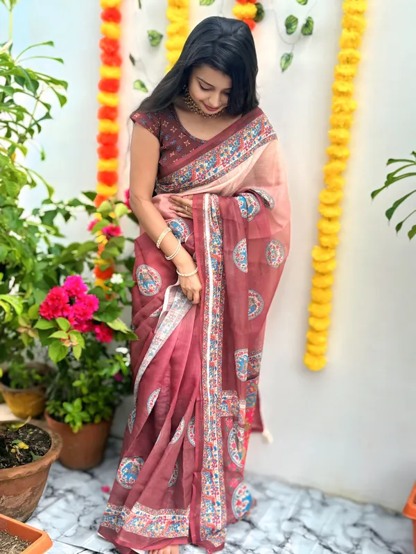 Women's_Printed_Cotton_Linen_Saree_With_Unstitched_Blouse_Piece