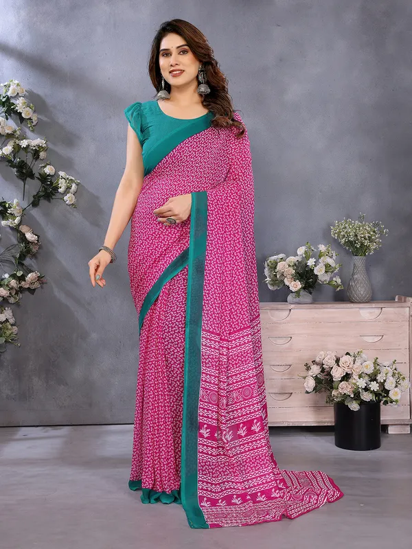 Floral_Print_Georgette_saree_with_Unstitched_Blouse_Piece