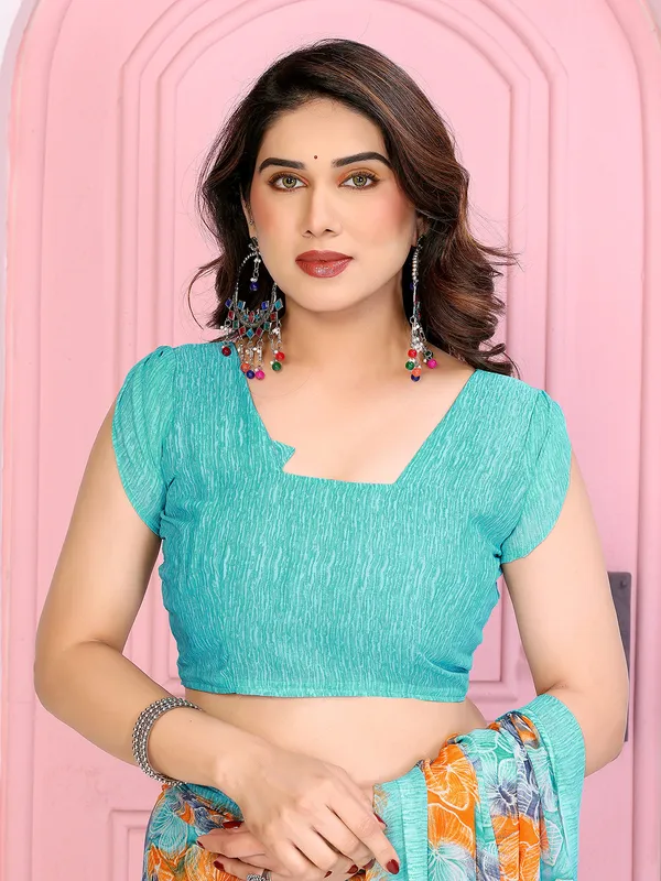 Anand_Sarees_Printed,_Paisley,_Floral_Print_Daily_Wear_Georgette_Saree_(Light_Blue,_Orange)